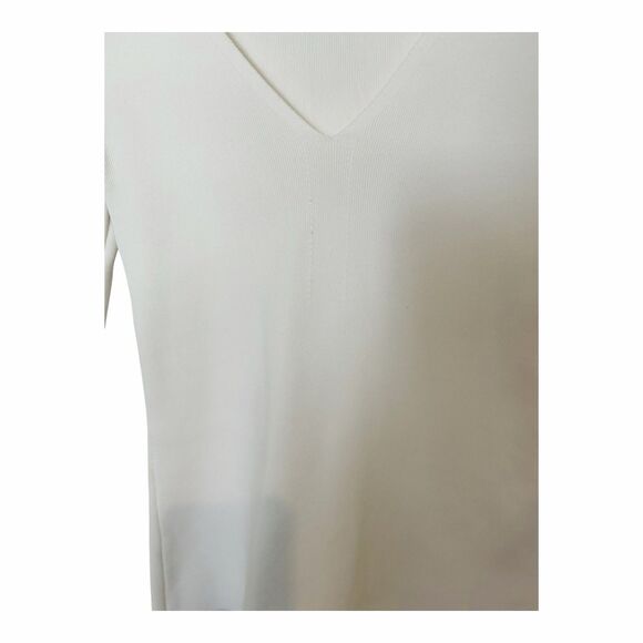Ted Baker Cileste Fitted V Neck Knit Top Ling Sleeve Sz 8 Ivory - Picture 5 of 8